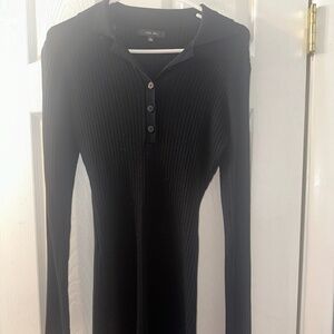 Black collared dress